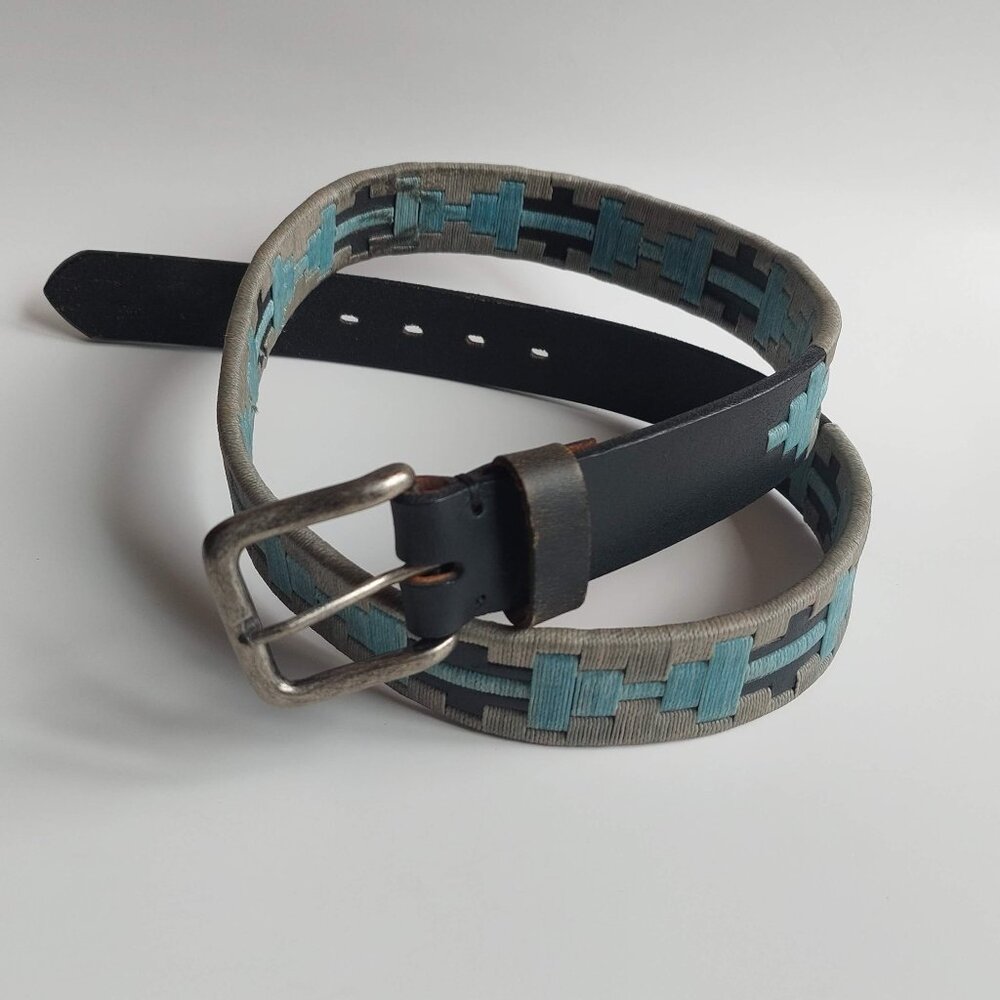 La Martina men's Belt, Argentinian brand, leather, gaucho handmade black